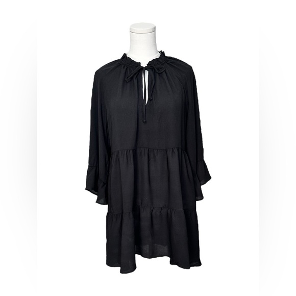 SHOW ME YOUR MUMU Viola Black Tiered Mini Dress Women Size XS $168 MSRP - Picture 3 of 11